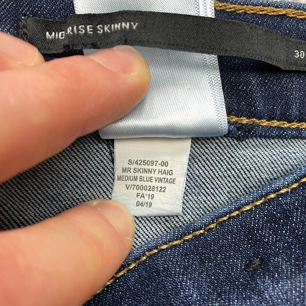 Banana Republic Mid Rise Skinny Jeans Haig Blue Vintage Dark Wash Womens 30 Reg - Picture 6 of 12